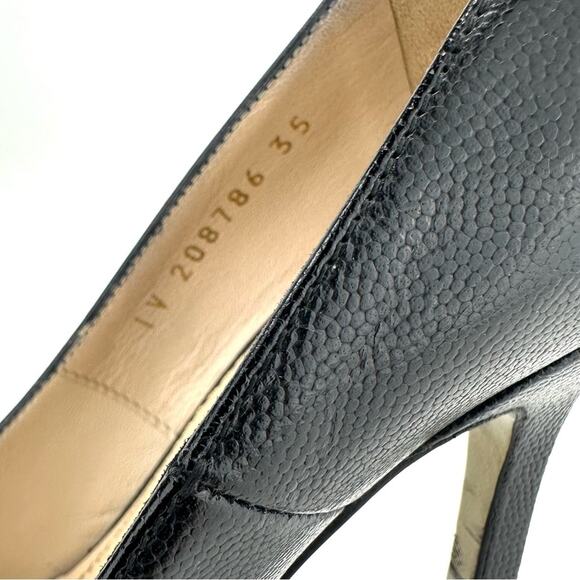 Yves Saint Laurent YSL "TRIBTOO" BLACK CAVIAR LEATHER STILETTOS PLATFORMS PUMPS - Picture 6 of 16